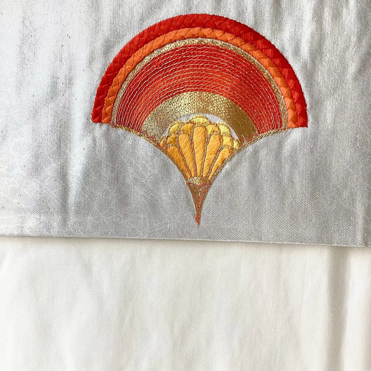 5740# Japanese Vintage Nagoya Obi Belt Kimono Fabric Silk Traditional Embroidery