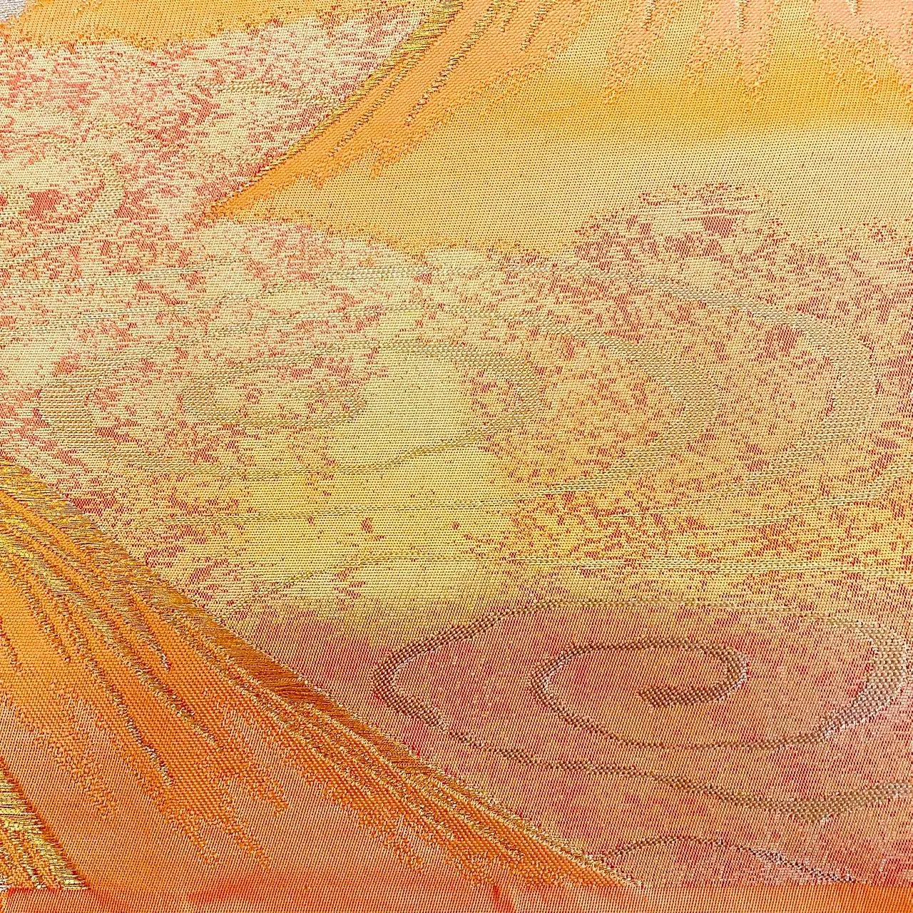 6192# Japanese Vintage Fukuro Obi Belt Kimono Fabric Silk Traditional