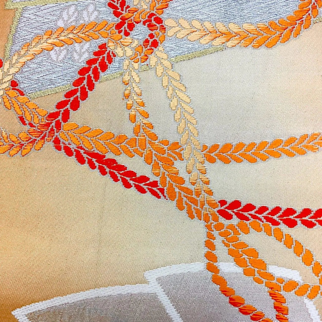 6216# Japanese Vintage Fukuro Obi Belt Kimono Fabric Silk Traditional Untailored