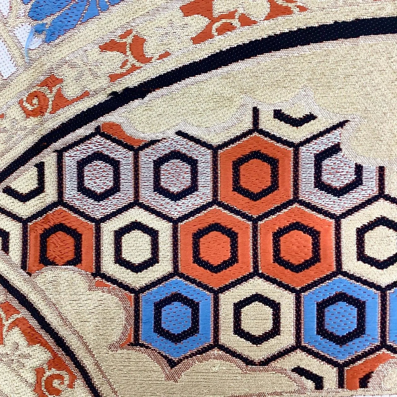 6255# Japanese Vintage Fukuro Obi Belt Kimono Fabric Silk Traditional