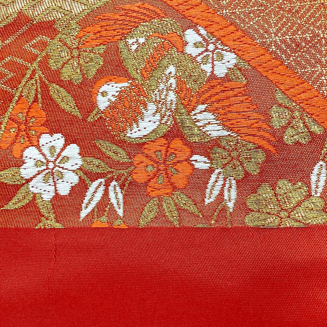 6258# Japanese Vintage Fukuro Obi Belt Kimono Fabric Silk Traditional