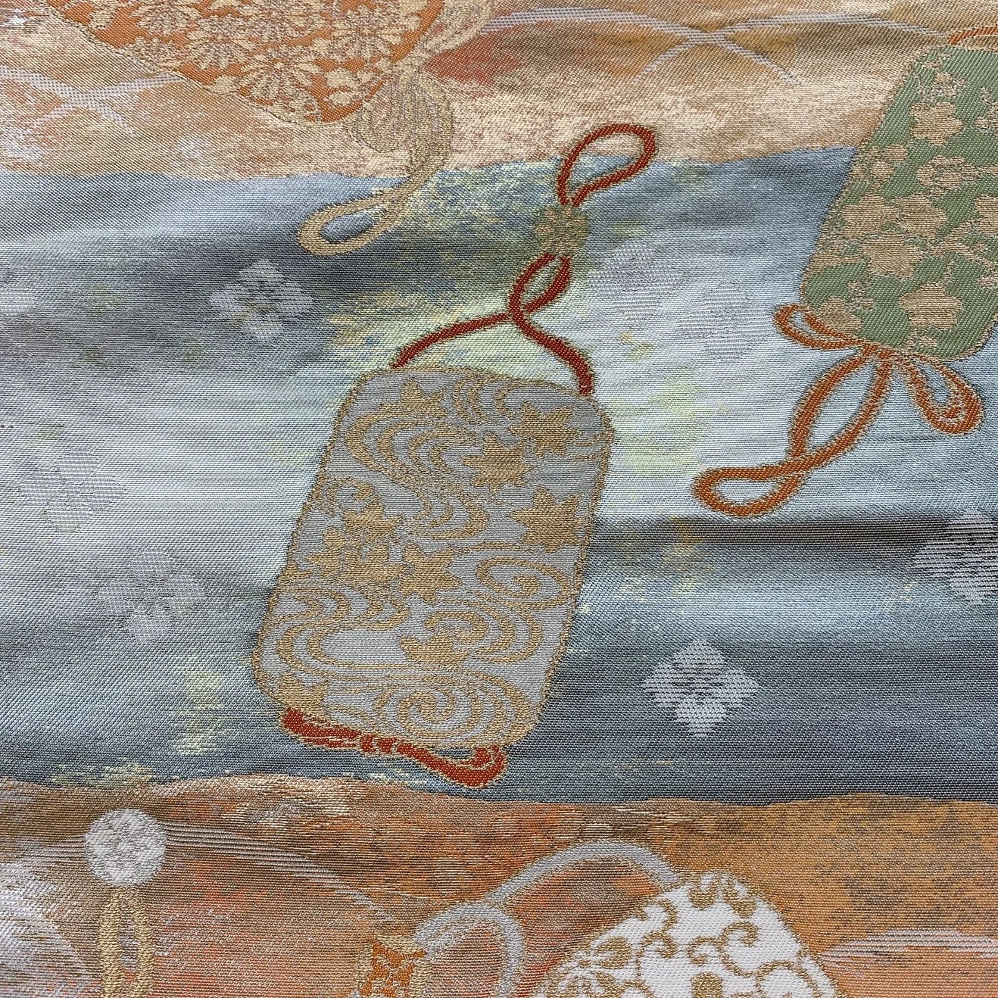 6305# Japanese Vintage Fukuro Obi Belt Kimono Fabric Silk Traditional