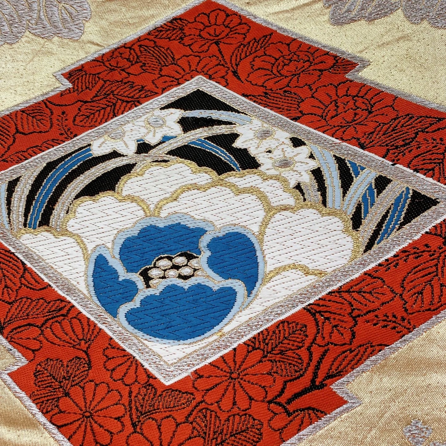 6309# Japanese Vintage Fukuro Obi Belt Kimono Fabric Silk Traditional