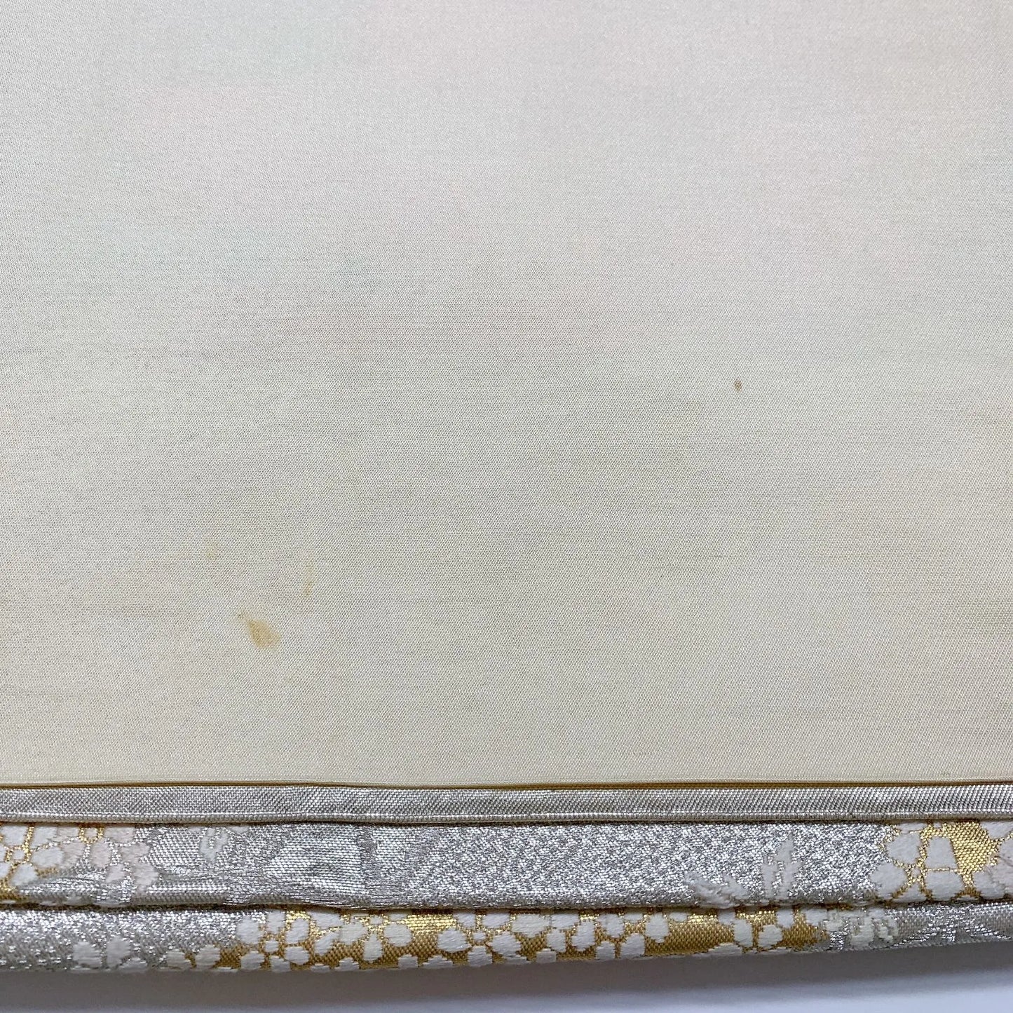 6315# Japanese Vintage Fukuro Obi Belt Kimono Fabric Silk Traditional Silver