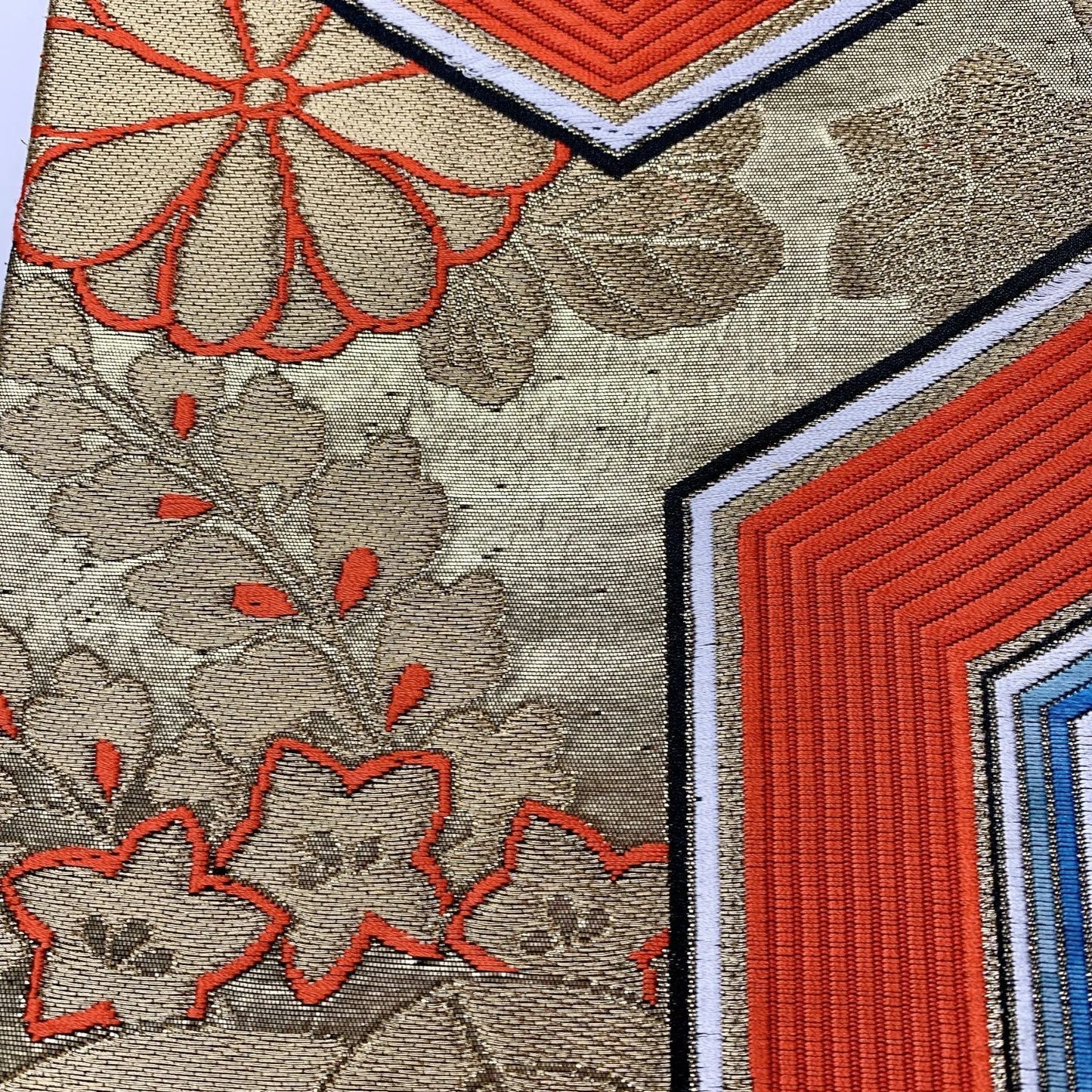 6353# Japanese Vintage Fukuro Obi Belt Kimono Fabric Silk Traditional