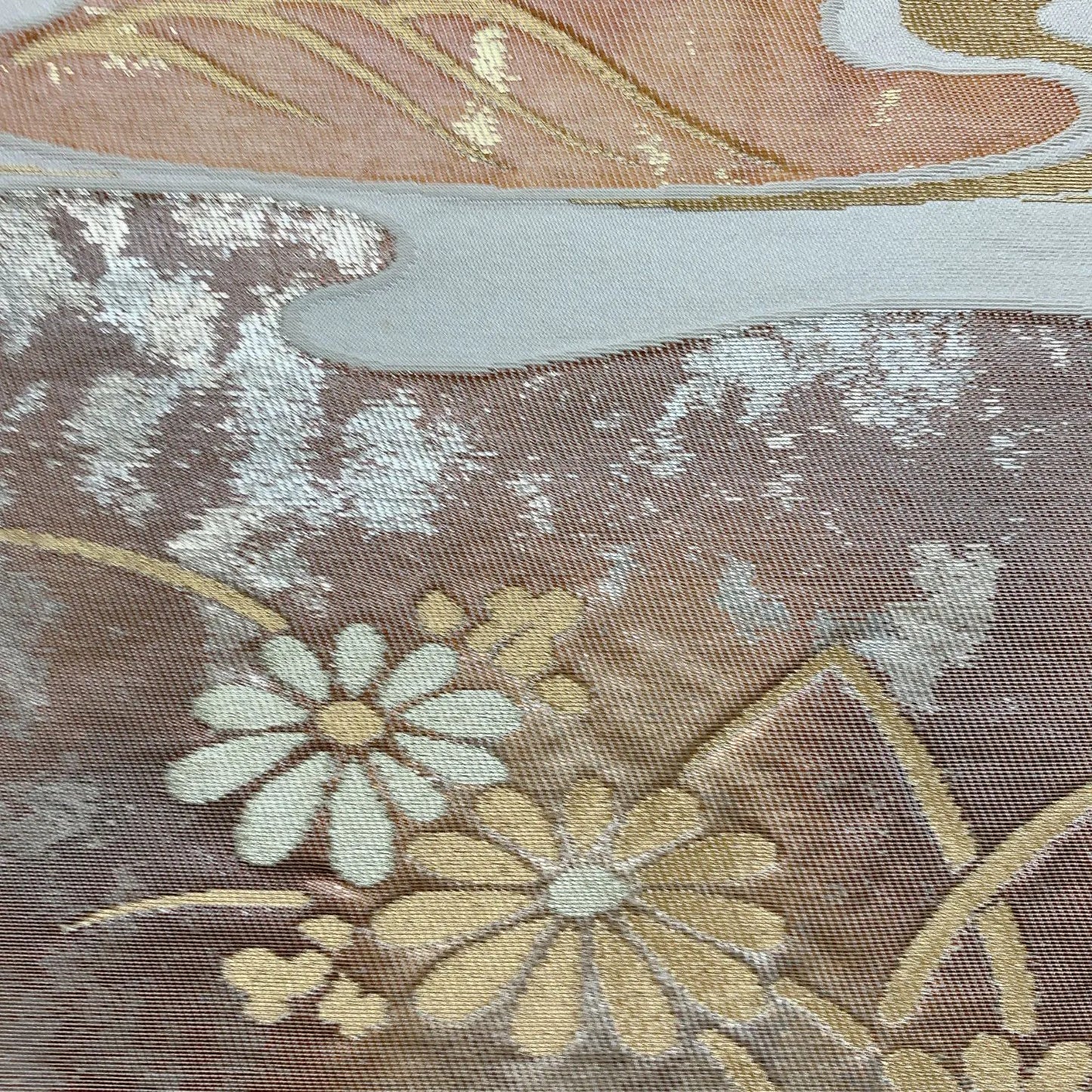 6575# Japanese Vintage Fukuro Obi Belt Kimono Fabric Silk Traditional