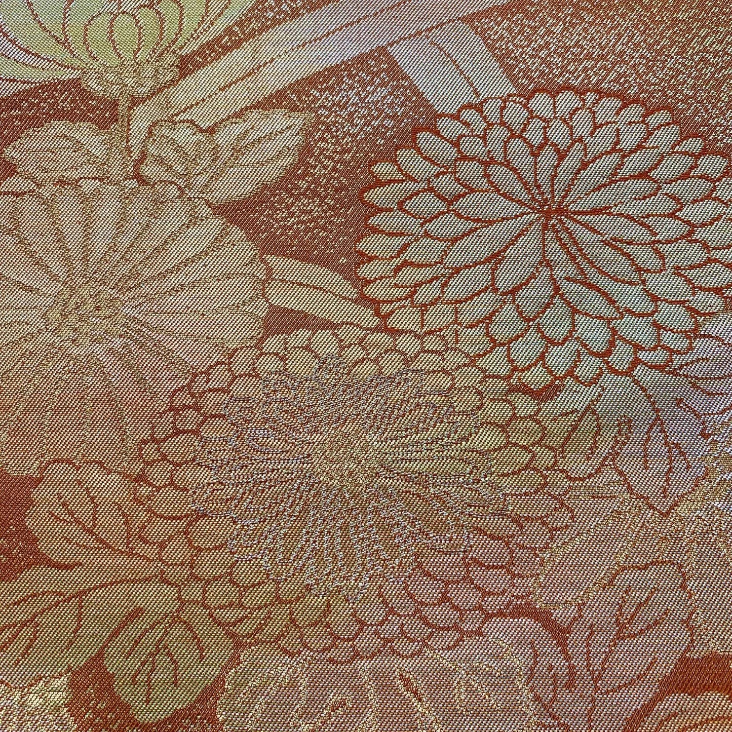 6579# Japanese Vintage Fukuro Obi Belt Kimono Fabric Silk Traditional