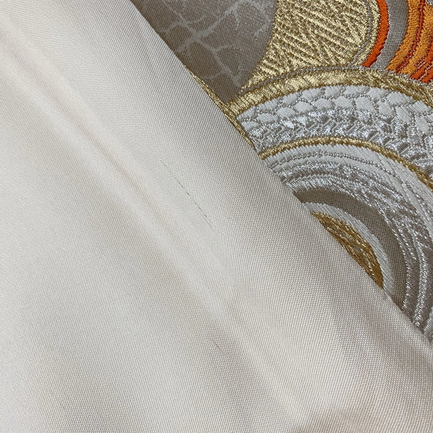 6624# Japanese Vintage Fukuro Obi Belt Kimono Fabric Silk Traditional Embroidery