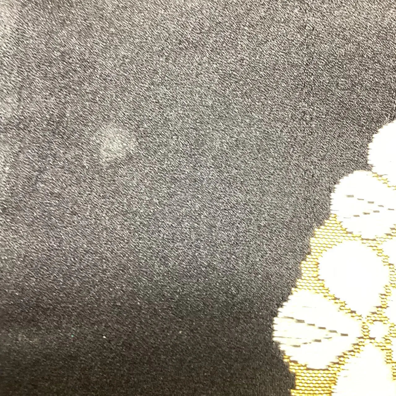 6670# Japanese Vintage Fukuro Obi Belt Kimono Fabric Silk Traditional Black