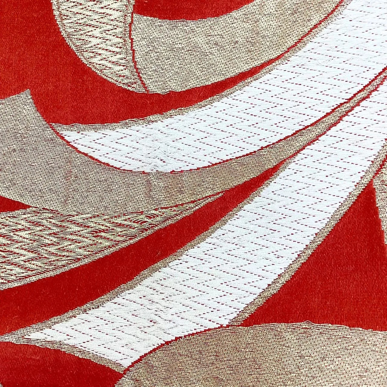 6691# Japanese Vintage Fukuro Obi Belt Kimono Fabric Silk Traditional