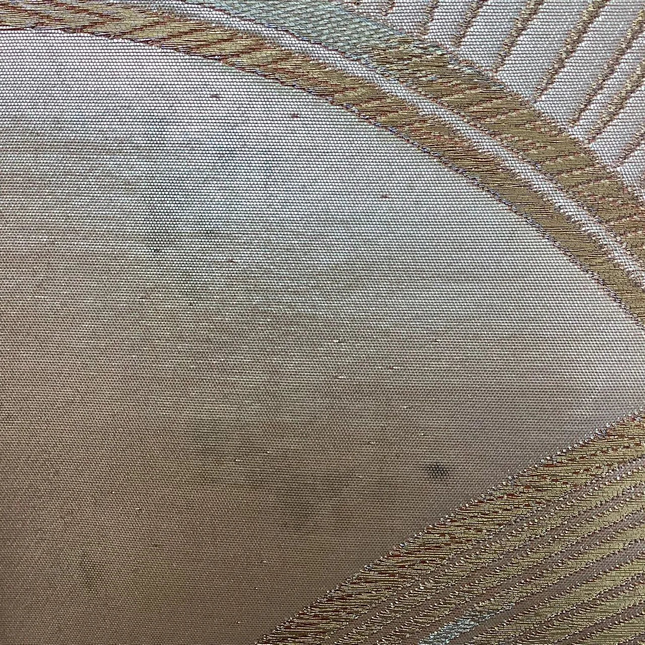 6693# Japanese Vintage Fukuro Obi Belt Kimono Fabric Silk Traditional Gold