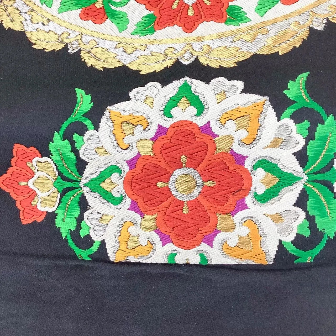 6701# Japanese Vintage Fukuro Obi Belt Kimono Fabric Silk Traditional Embroidery