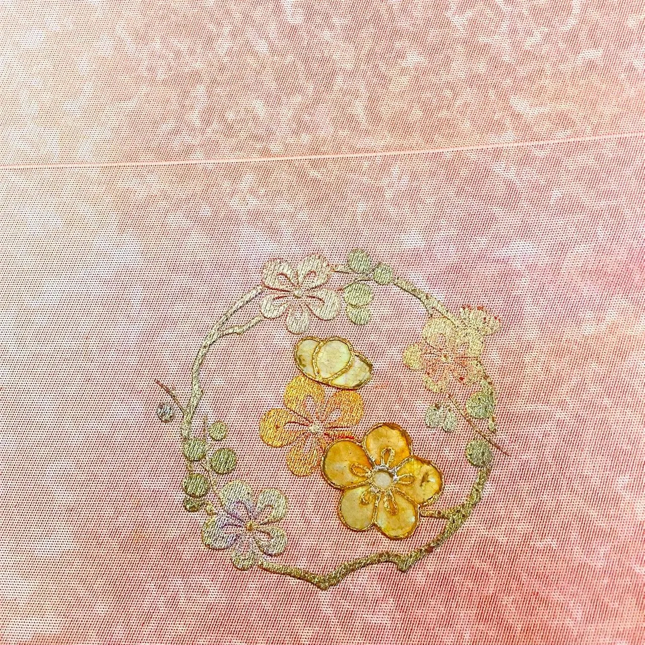 6713# Japanese Vintage Fukuro Obi Belt Kimono Fabric Silk Traditional