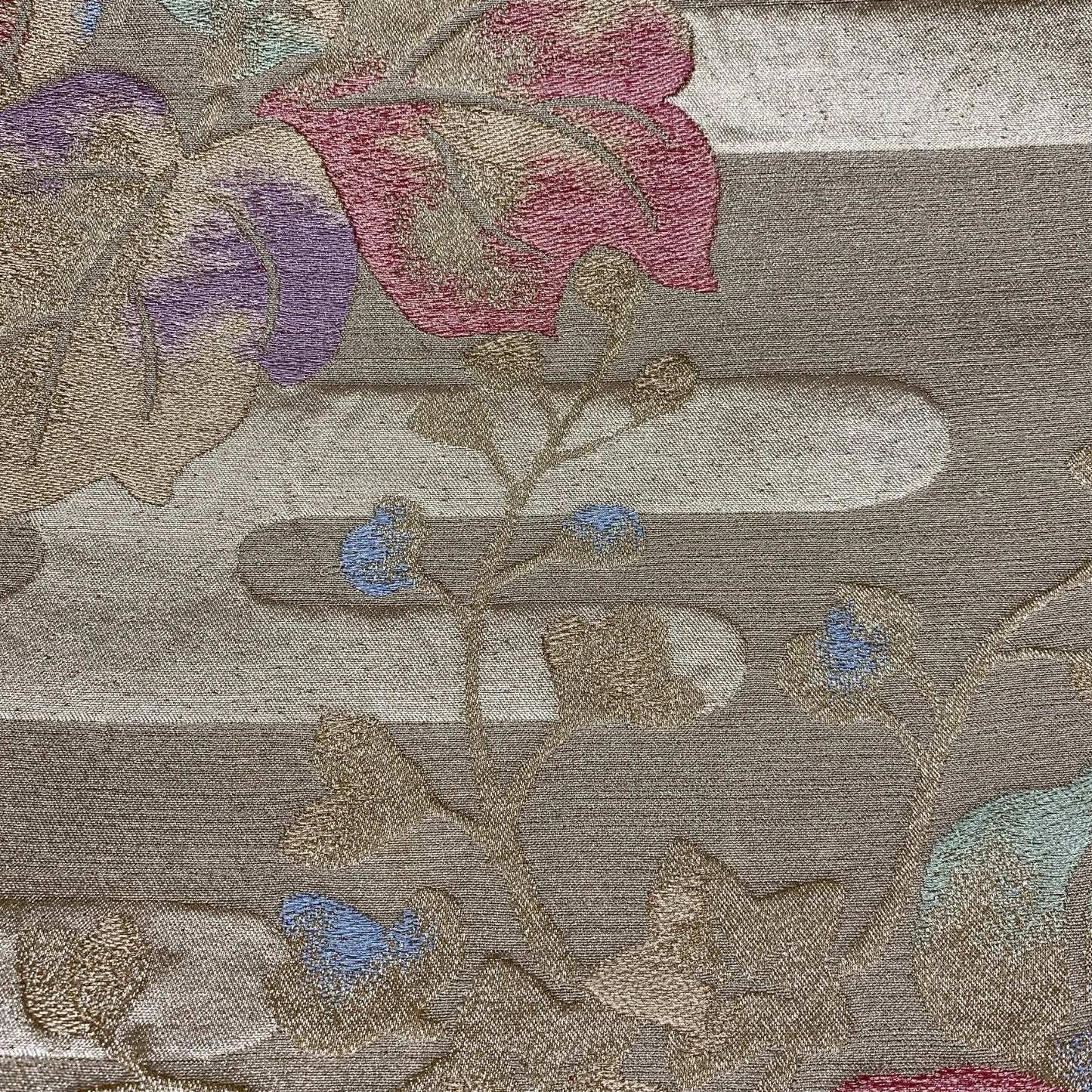 6868# Japanese Vintage Fukuro Obi Belt Kimono Fabric Silk Traditional Gold