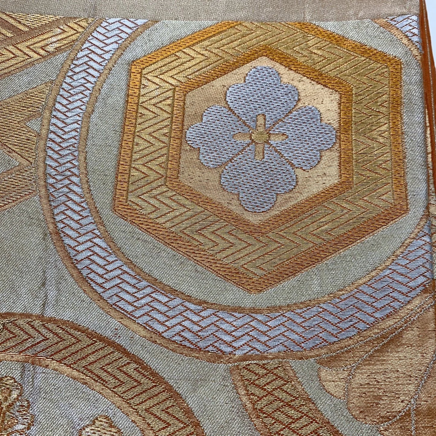 6870# Japanese Vintage Fukuro Obi Belt Kimono Fabric Silk Traditional