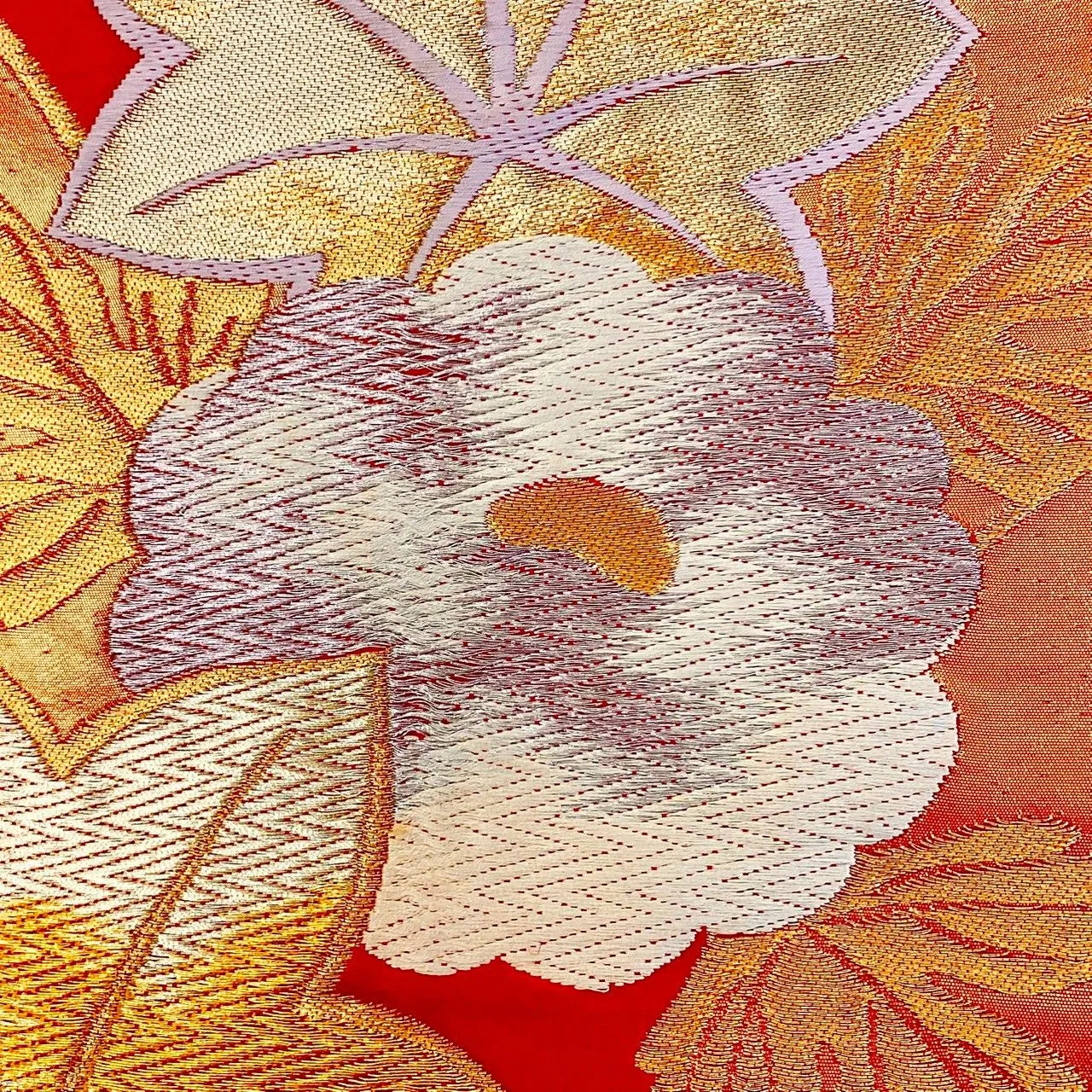 7013# Japanese Vintage Fukuro Obi Belt Kimono Fabric Silk Traditional Untailored