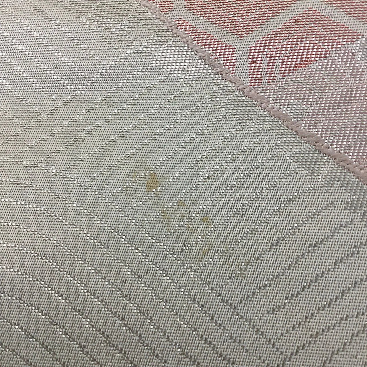 7019# Japanese Vintage Fukuro Obi Belt Kimono Fabric Silk Traditional Silver