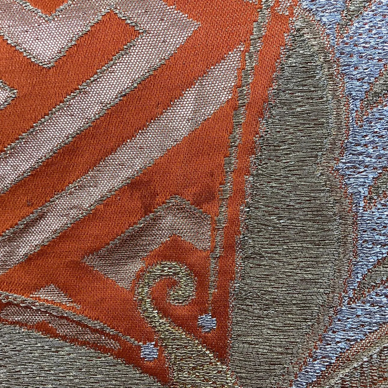 7023# Japanese Vintage Fukuro Obi Belt Kimono Fabric Silk Traditional Untailored