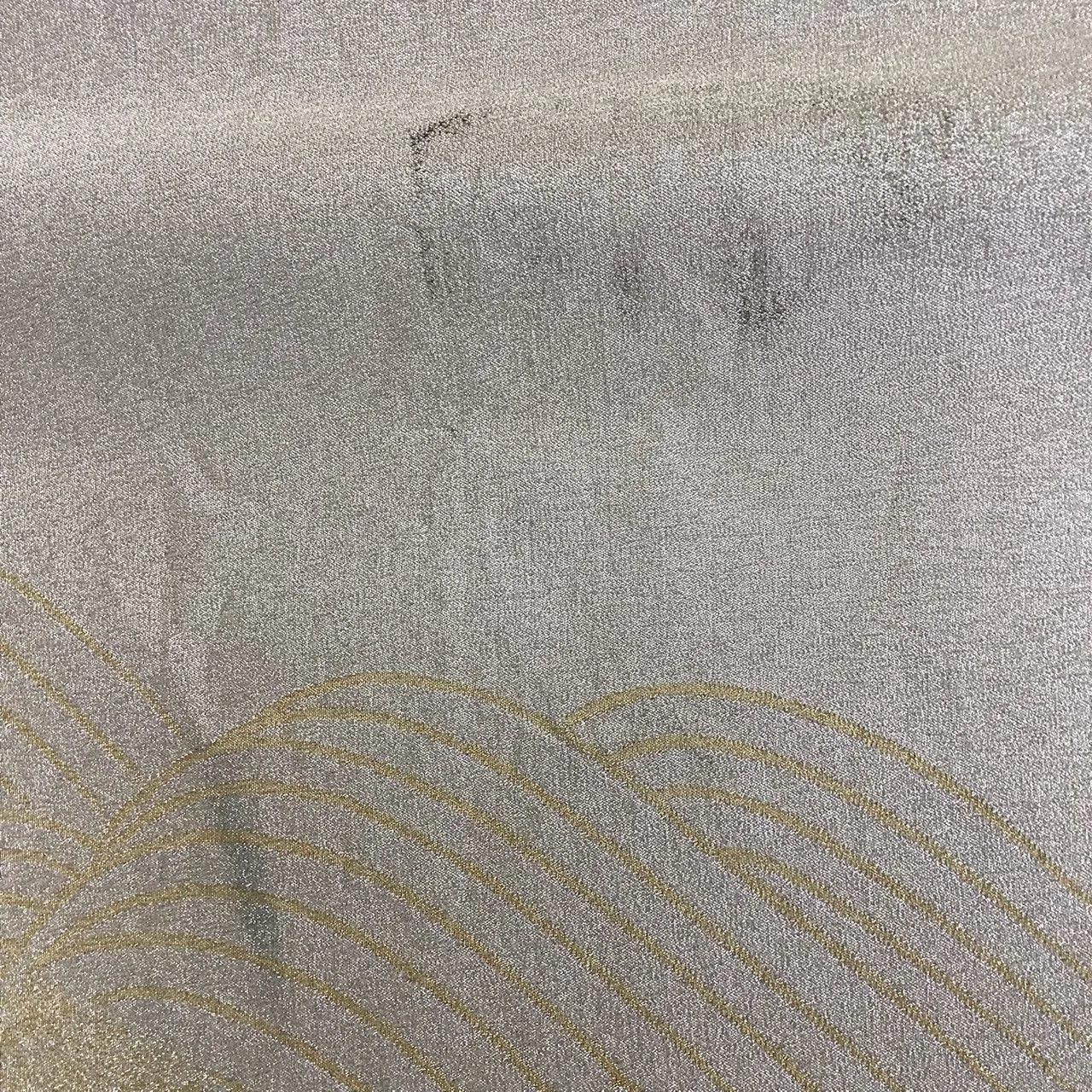 7034# Japanese Vintage Fukuro Obi Belt Kimono Fabric Silk Traditional Silver