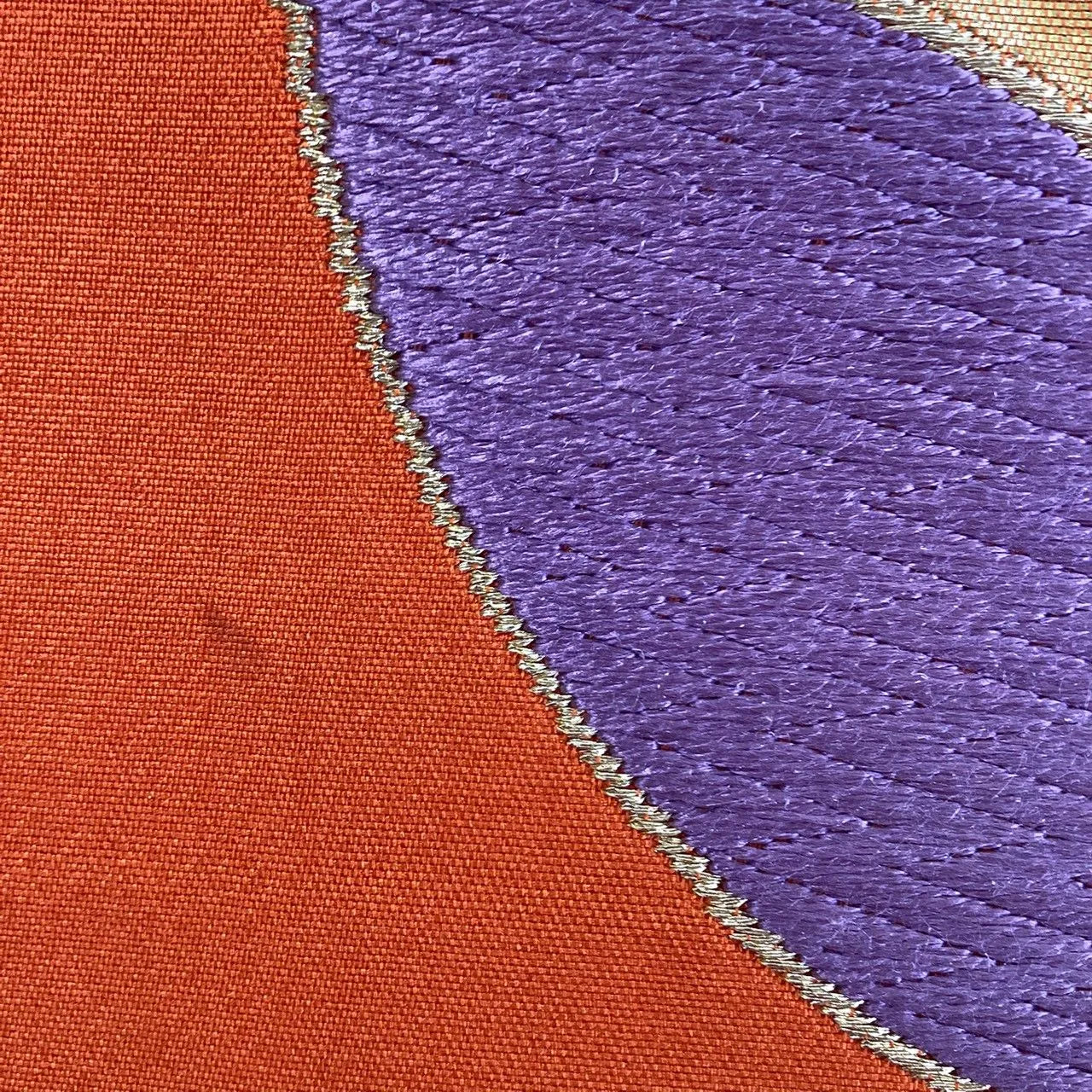 7052# Japanese Vintage Fukuro Obi Belt Kimono Fabric Silk Traditional Embroidery