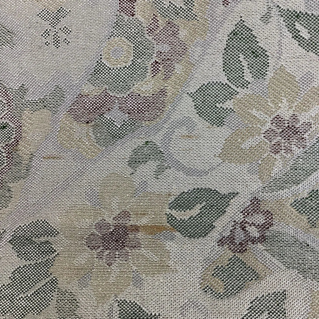 7053# Japanese Vintage Fukuro Obi Belt Kimono Fabric Silk Traditional Silver