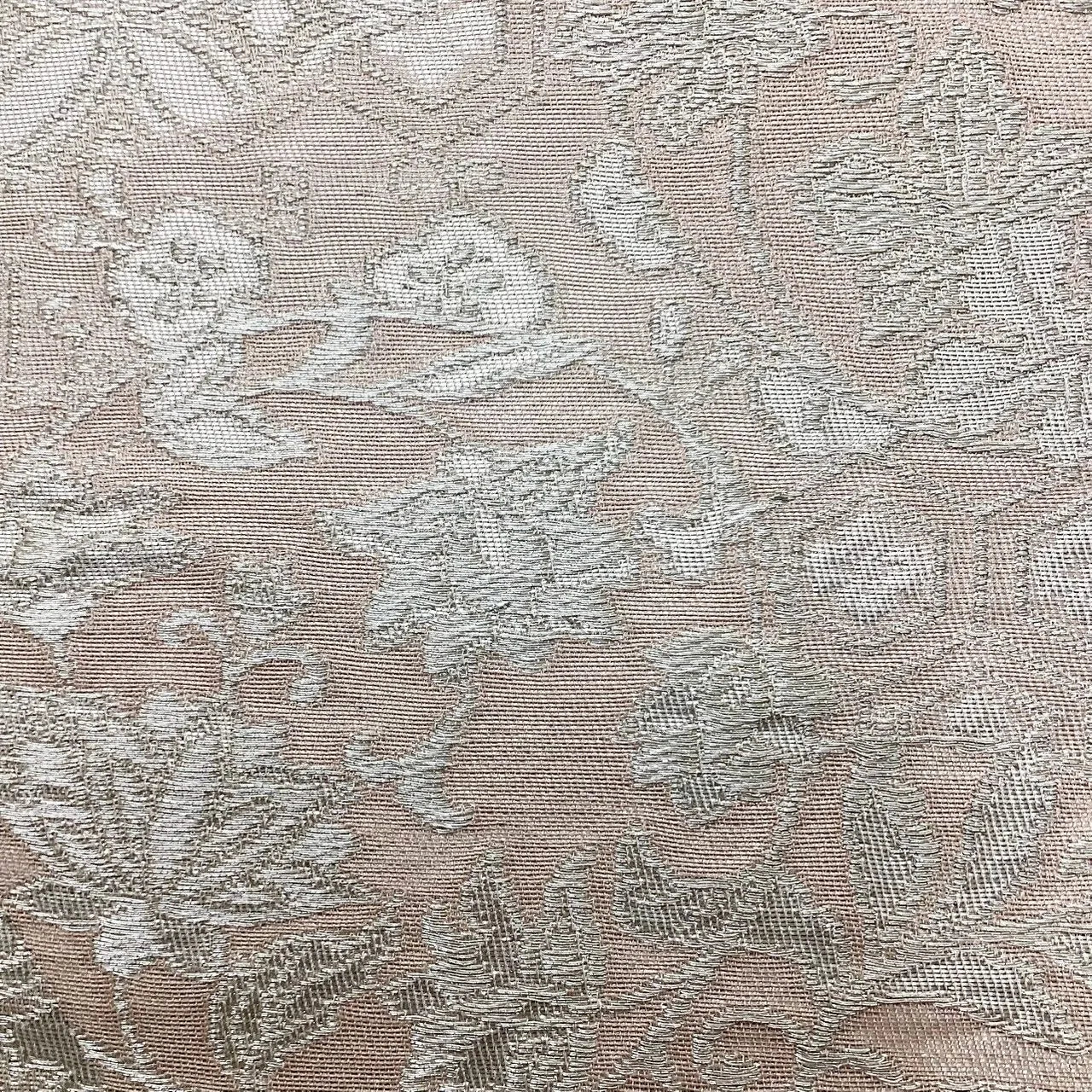 7060# Japanese Vintage Fukuro Obi Belt Kimono Fabric Silk Traditional Silver