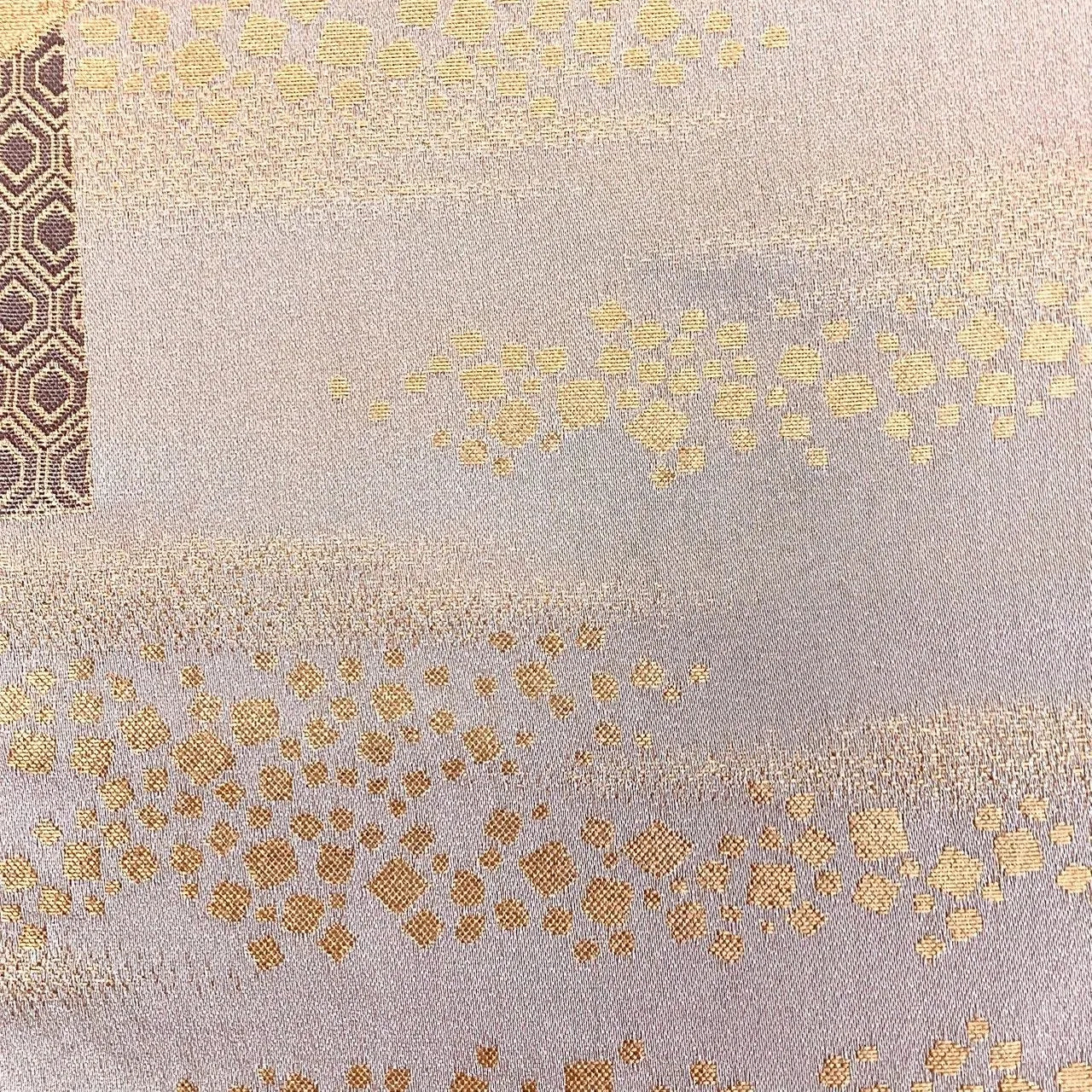 7069# Japanese Vintage Fukuro Obi Belt Kimono Fabric Silk Traditional Gold