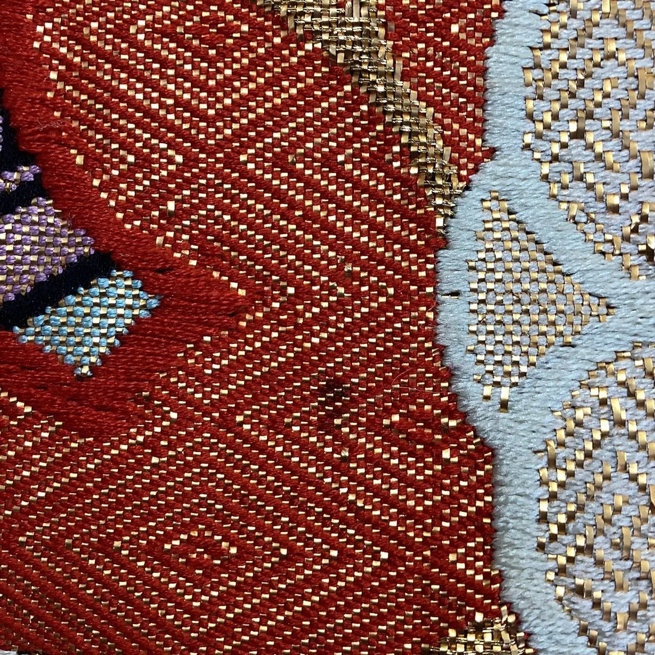 7225# Japanese Vintage Fukuro Obi Belt Kimono Fabric Silk Traditional Unfinished