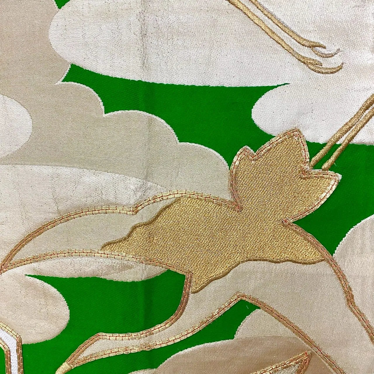 7240# Japanese Vintage Fukuro Obi Belt Kimono Fabric Silk Traditional Embroidery