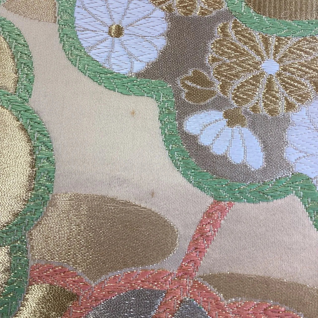 7248# Japanese Vintage Fukuro Obi Belt Kimono Fabric Silk Traditional Unfinished