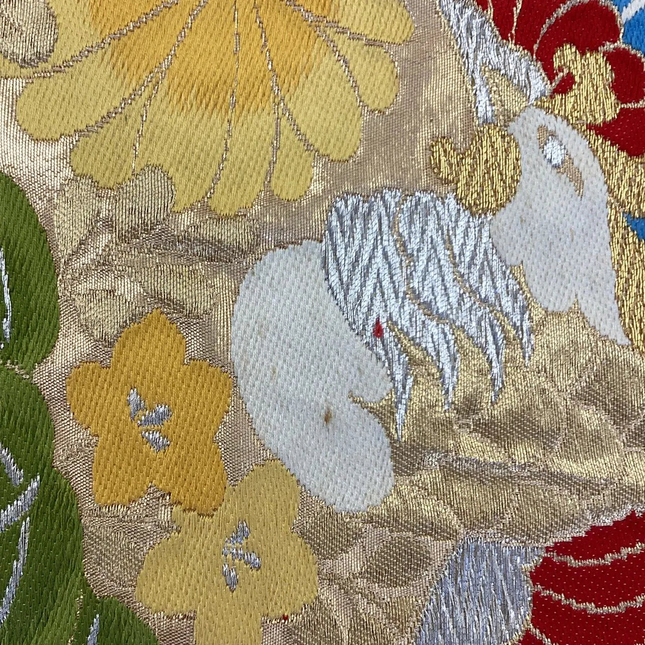 7251# Japanese Vintage Fukuro Obi Belt Kimono Fabric Silk Traditional