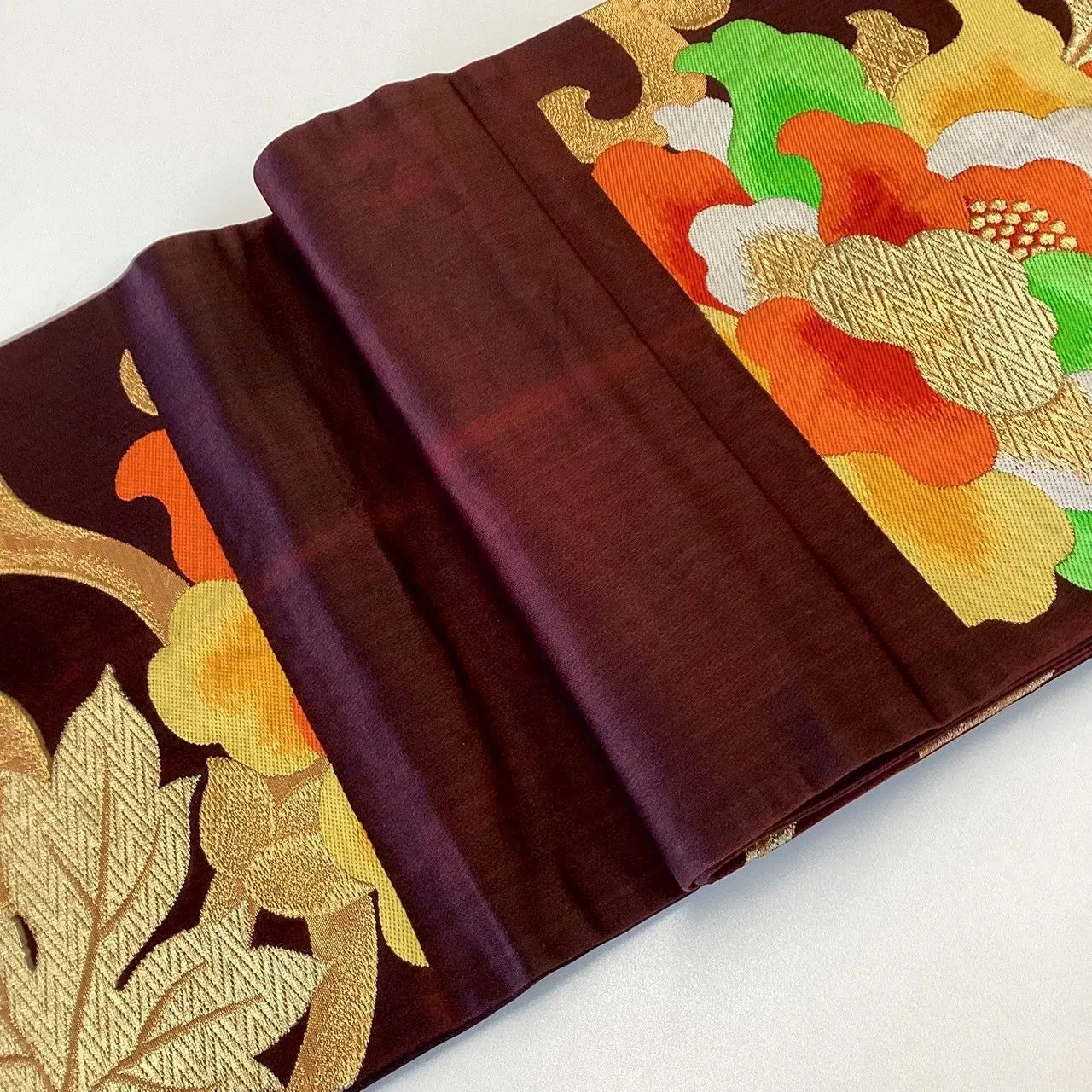 7285# Japanese Vintage Fukuro Obi Belt Kimono Fabric Silk Traditional