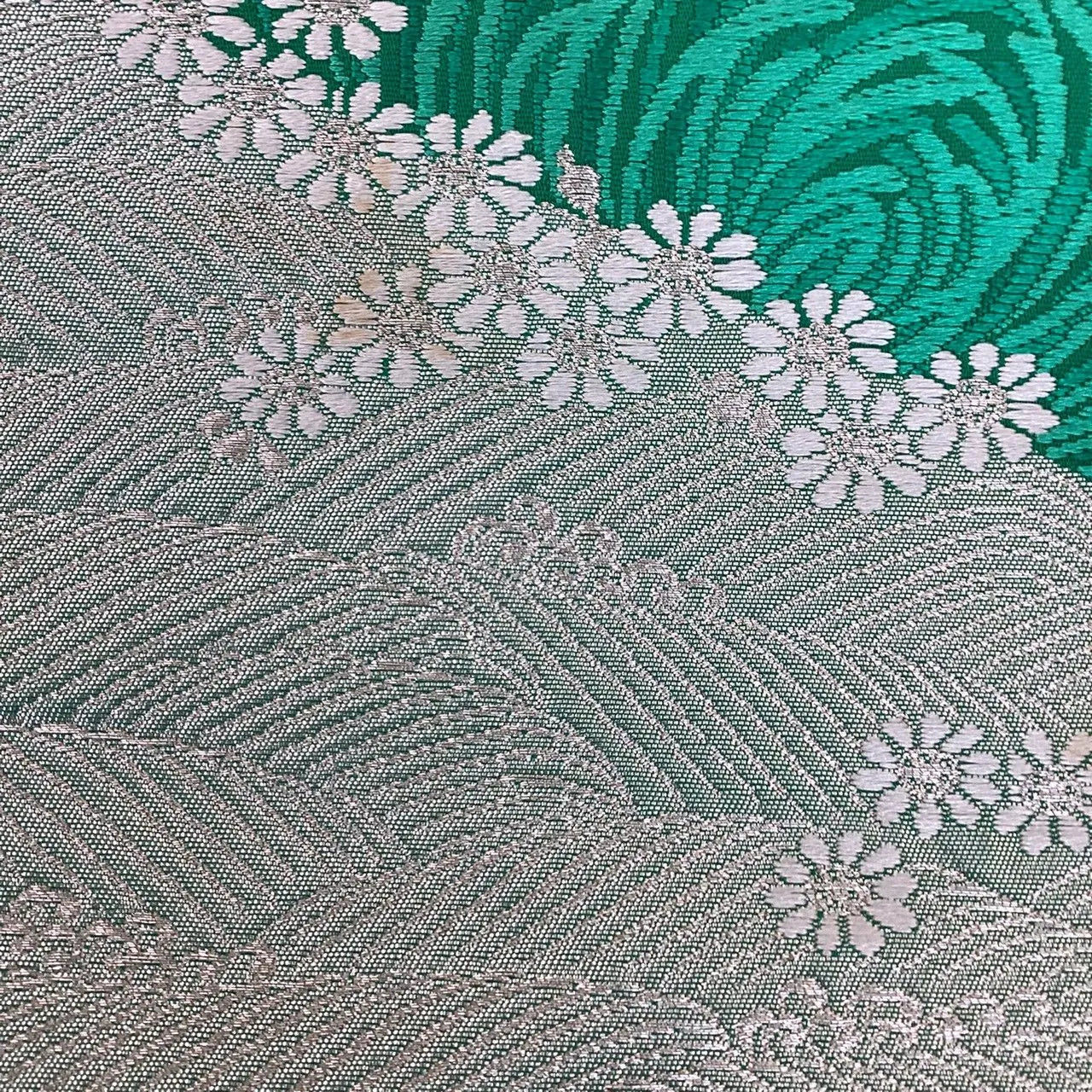 7303# Japanese Vintage Fukuro Obi Belt Kimono Fabric Silk Traditional