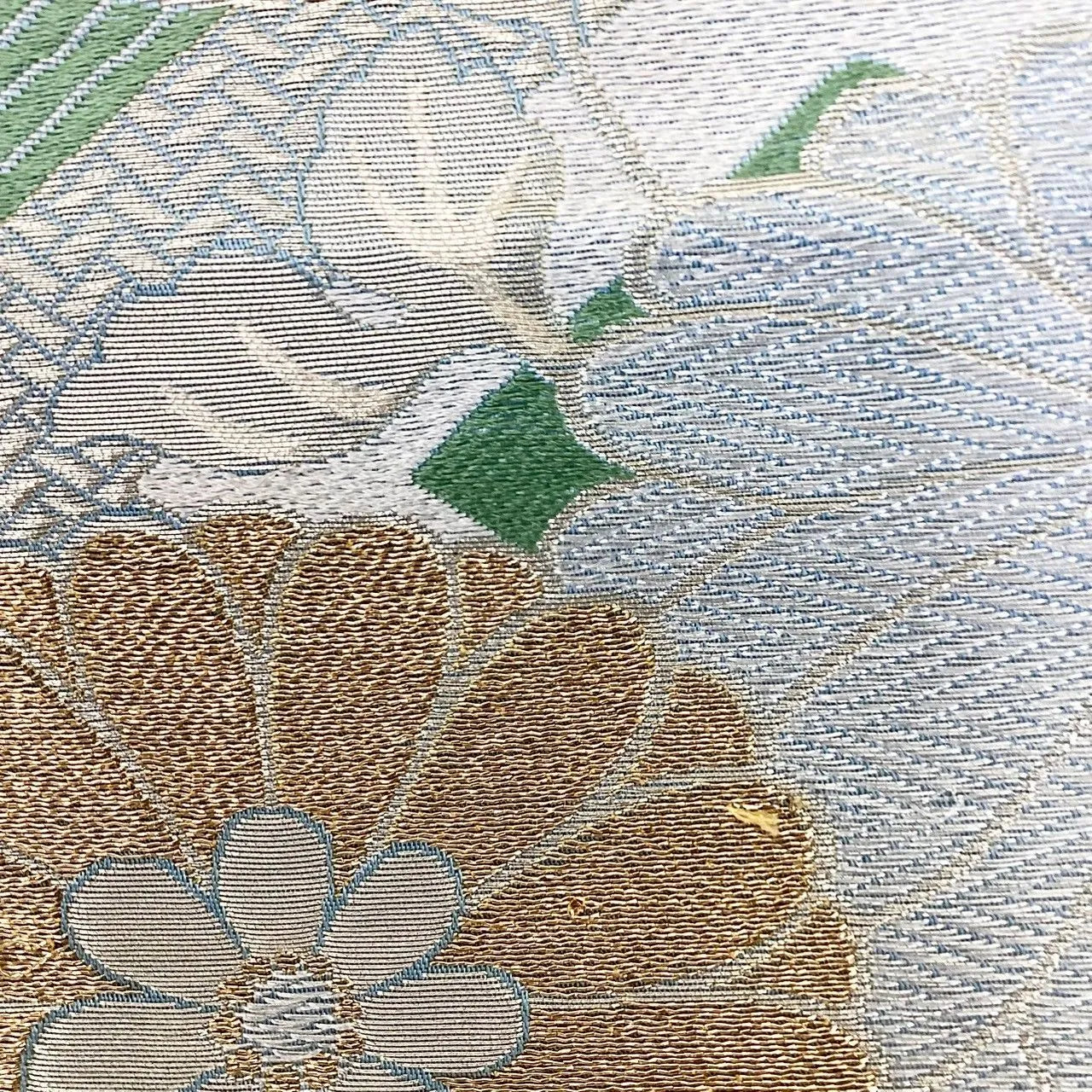 7305# Japanese Vintage Fukuro Obi Belt Kimono Fabric Silk Traditional Unfinished