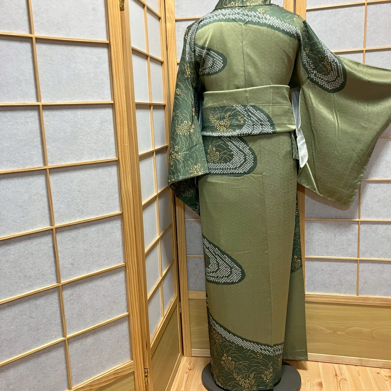 6770# Japanese Kimono Vintage Womens Silk Fabric Robe Kimono only sold Shibori