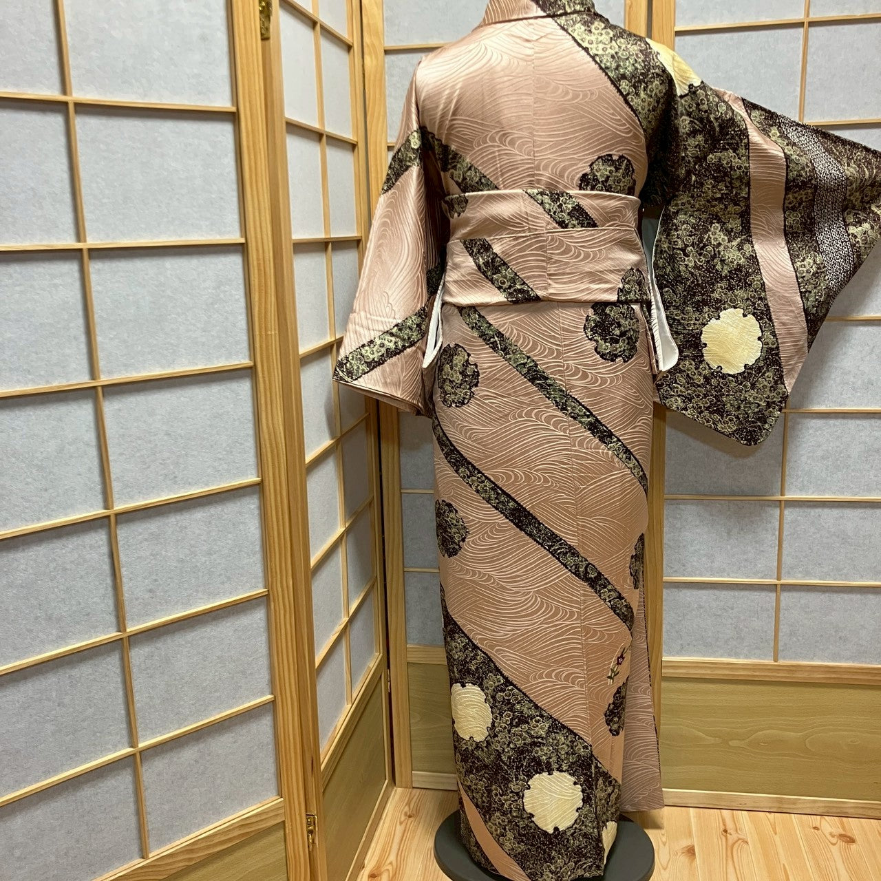 6751# Japanese Kimono Vintage Womens Silk Fabric Robe Kimono only sold Shibori