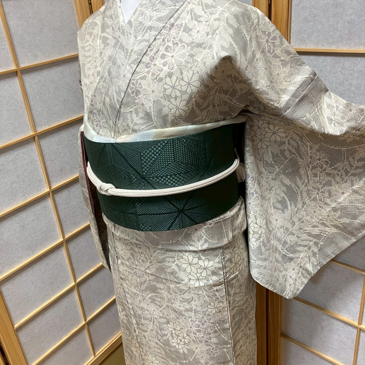 6793# Japanese Kimono Vintage Womens Silk Pongee Fabric Robe Kimono only sold