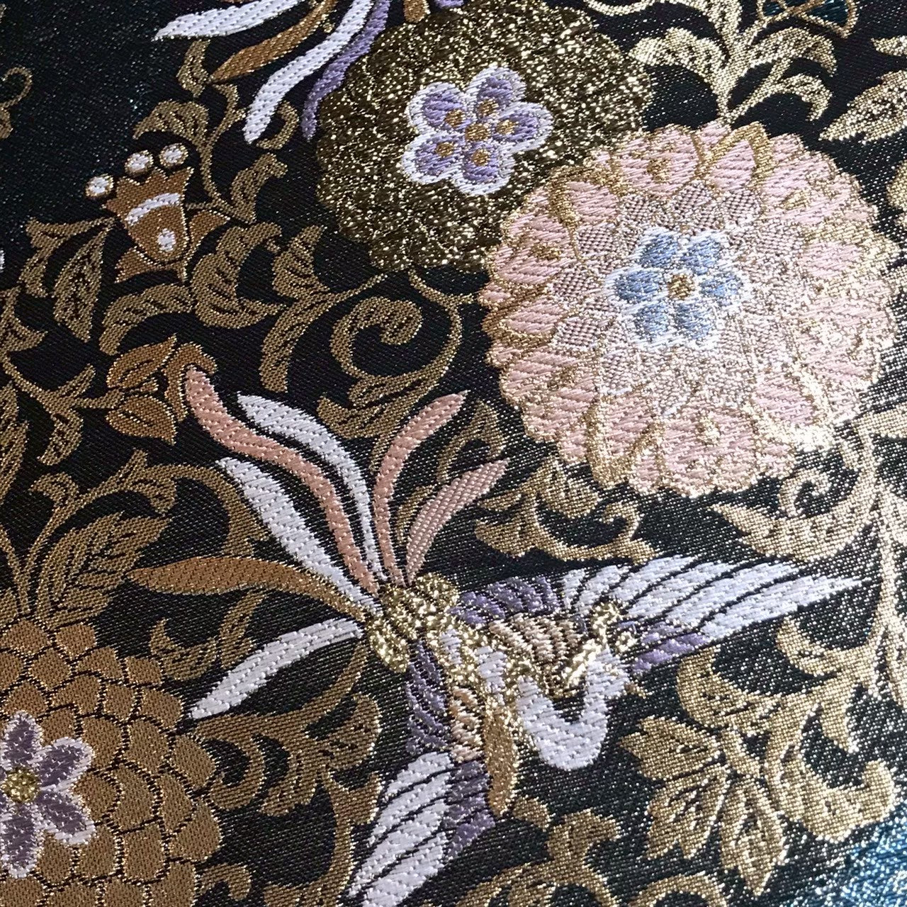 7202# Japanese Vintage Fukuro Obi Belt Kimono Fabric Silk Traditional