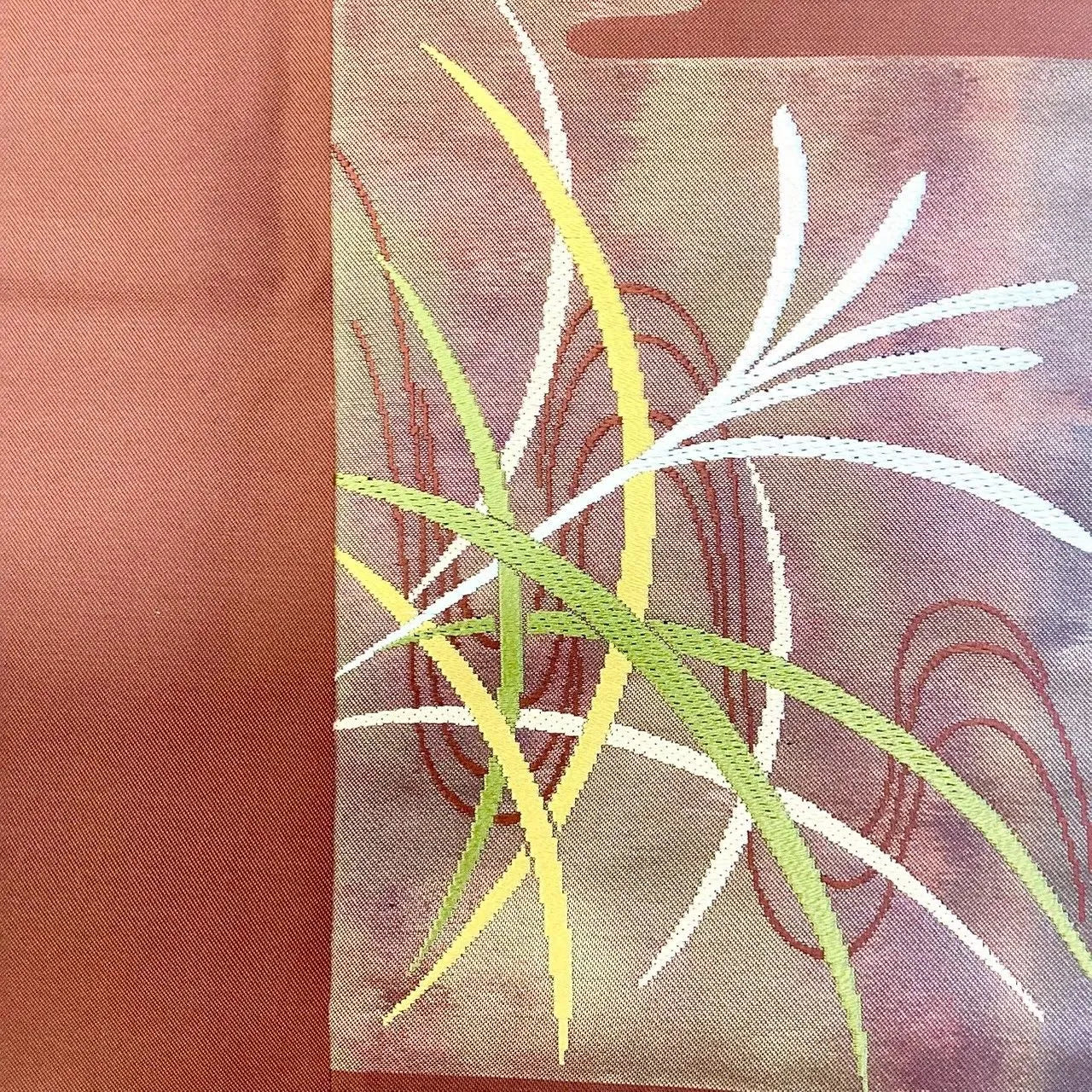 5639# Japanese Vintage Nagoya Obi Belt Kimono Fabric Silk Traditional Embroidery