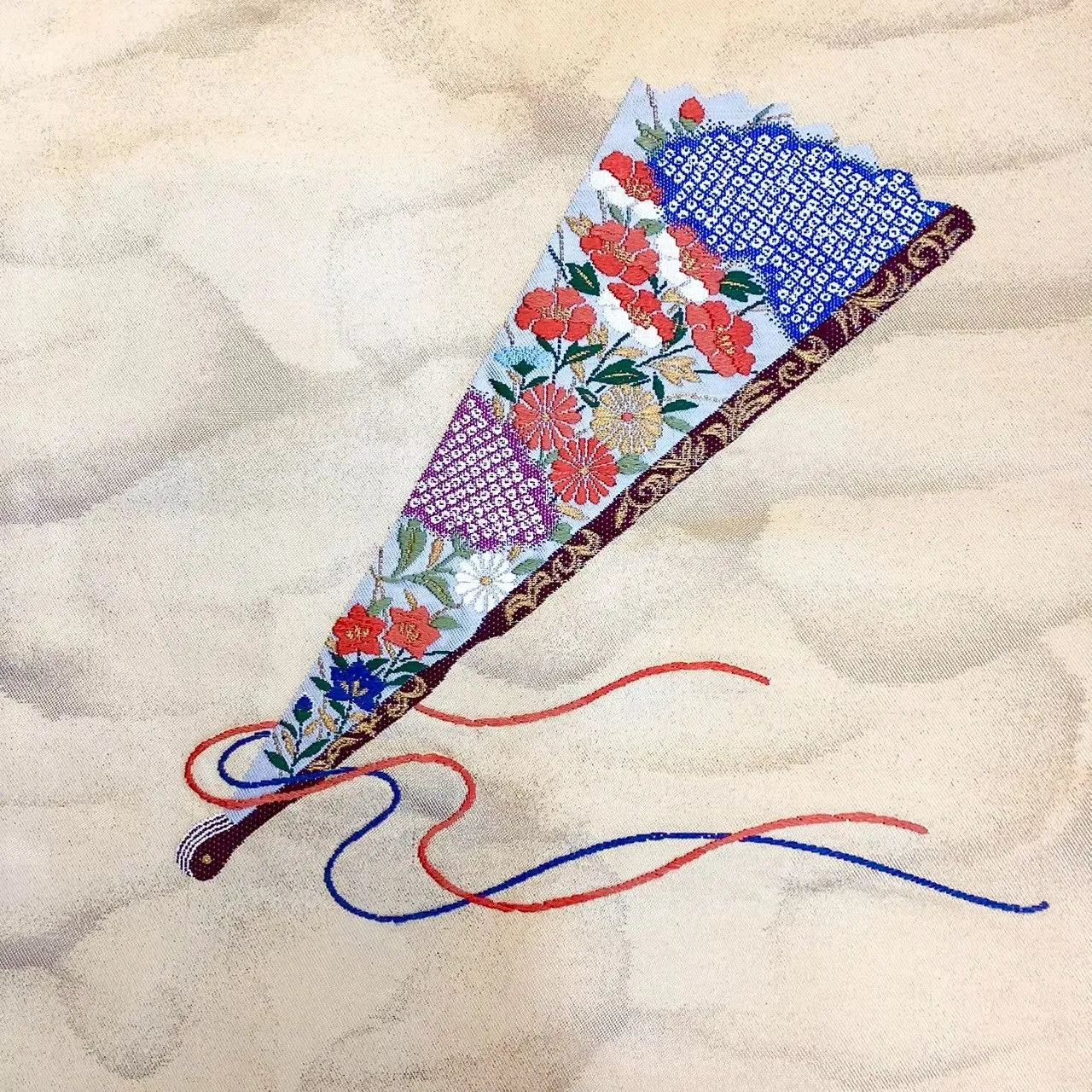 5649# Japanese Vintage Nagoya Obi Belt Kimono Fabric Silk Traditional