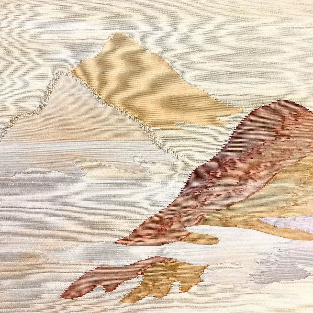 5648# Japanese Vintage Nagoya Obi Belt Kimono Pongee Fabric Silk Traditional