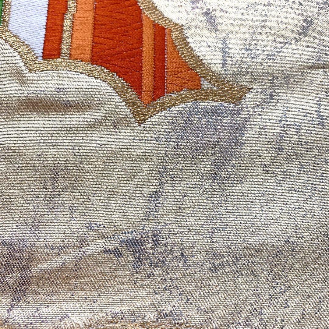 5069# Japanese Vintage Fukuro Obi Belt Kimono Fabric Silk Traditional Embroidery