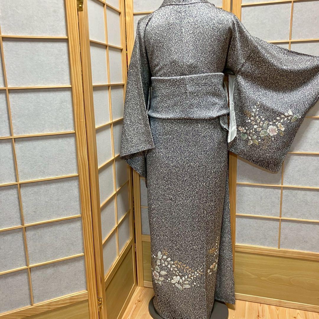 5453# Japanese Kimono Vintage Womens Silk Fabric Robe Kimono only sold Black