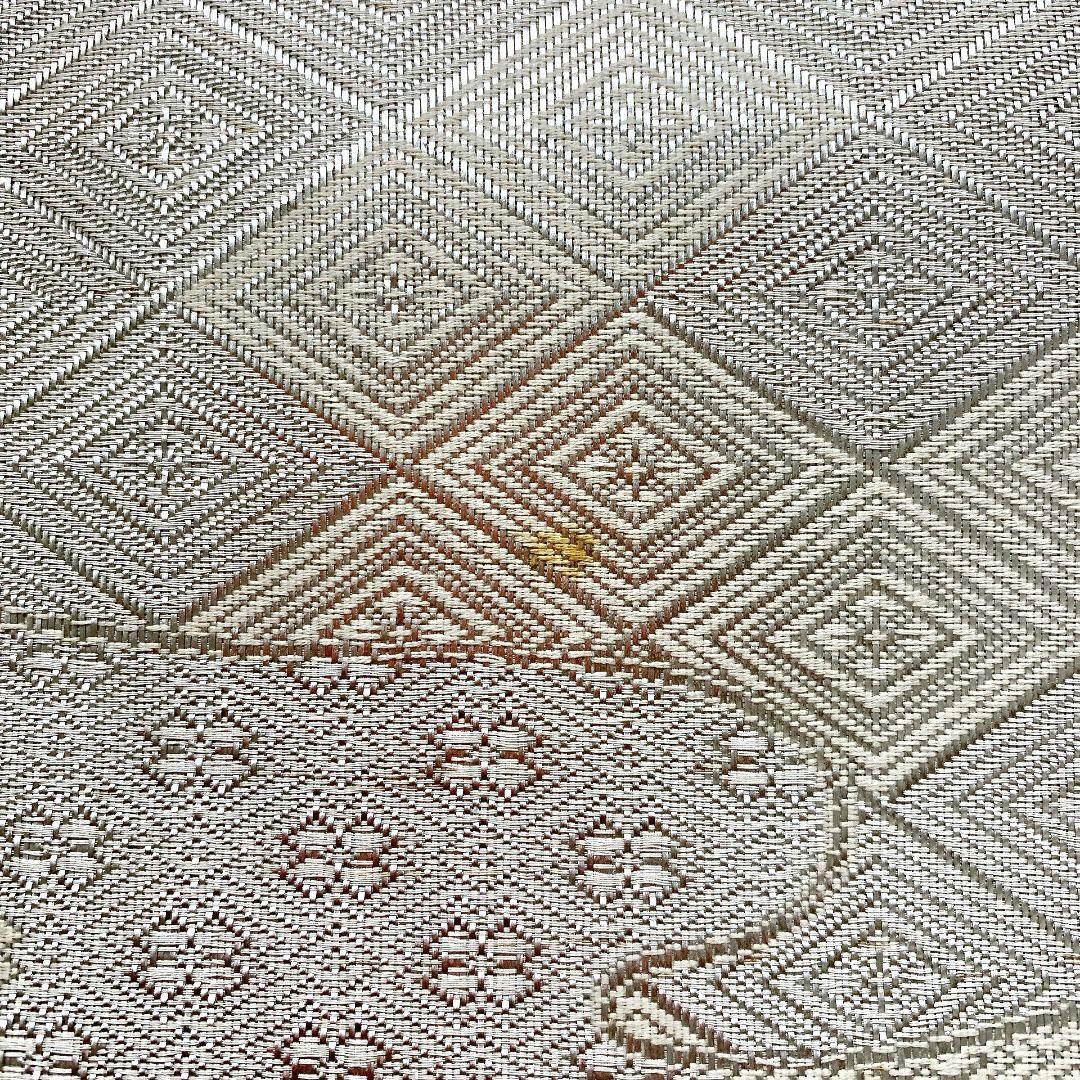 5087# Japanese Vintage Fukuro Obi Belt Kimono Fabric Silk Traditional Silver