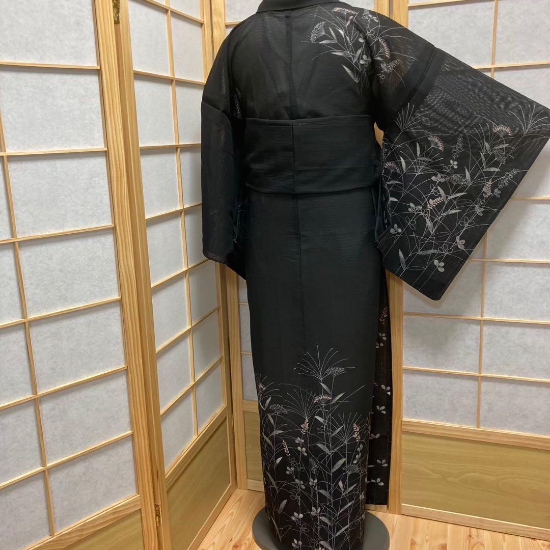 0316# Japanese Kimono only sold Vintage Womens Silk Fabric Robe Summer kimono