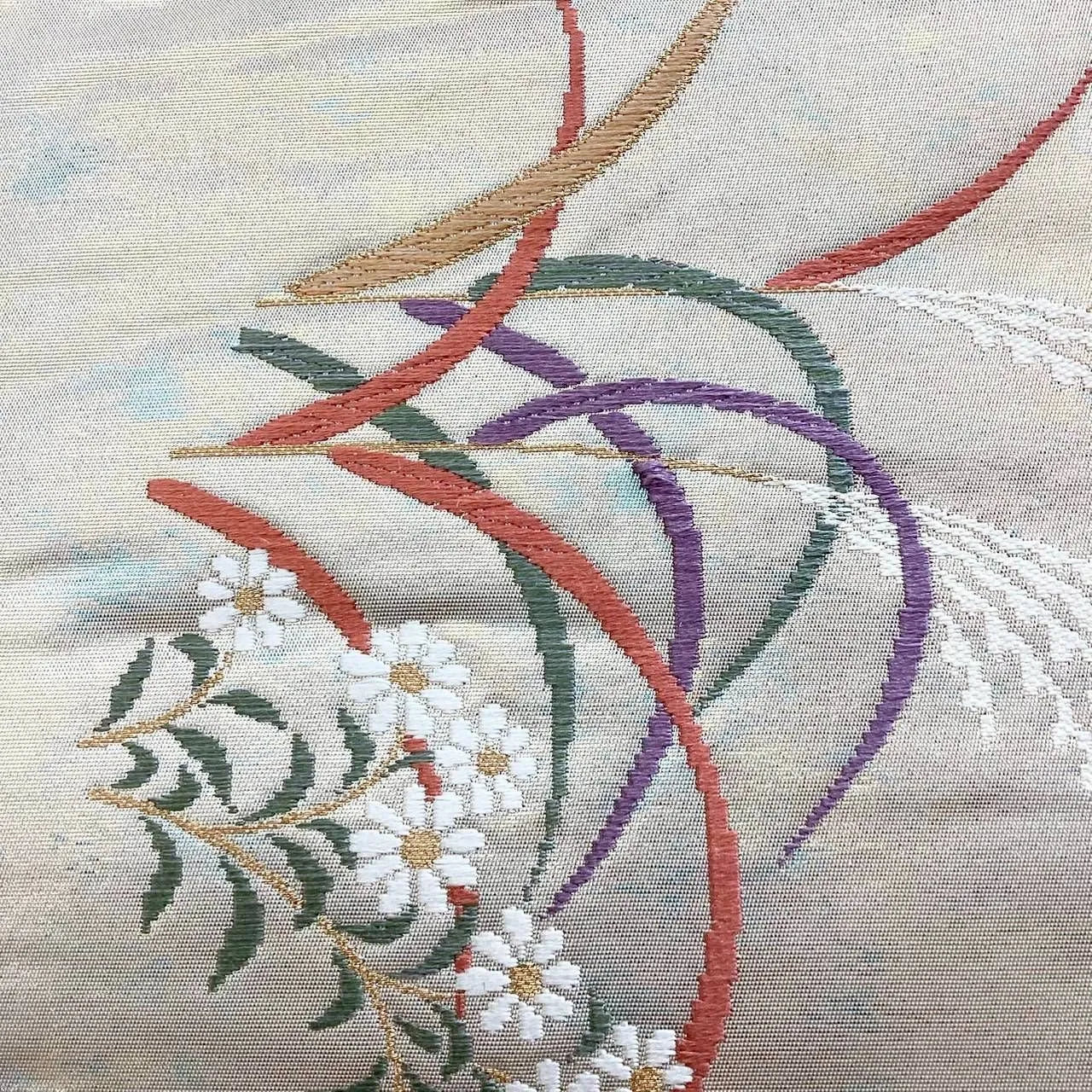 5721# Japanese Vintage Nagoya Obi Belt Kimono Fabric Silk Traditional