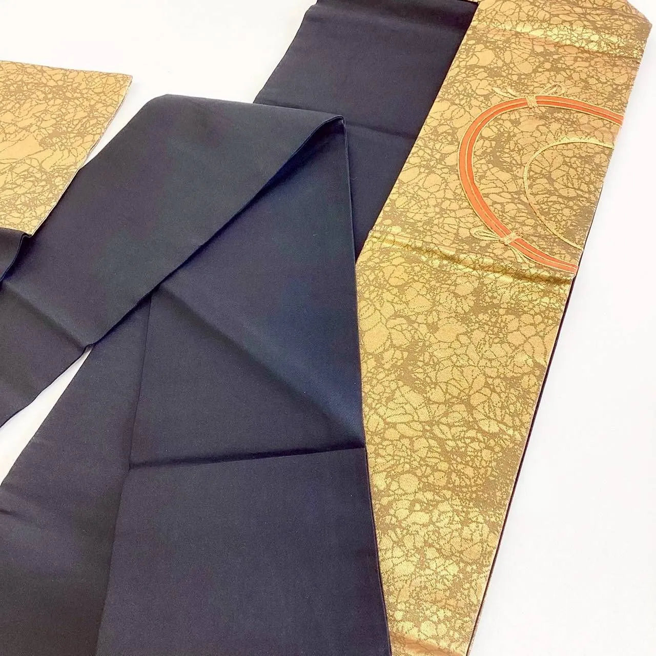 5722# Japanese Vintage Nagoya Obi Belt Kimono Fabric Silk Traditional Embroidery