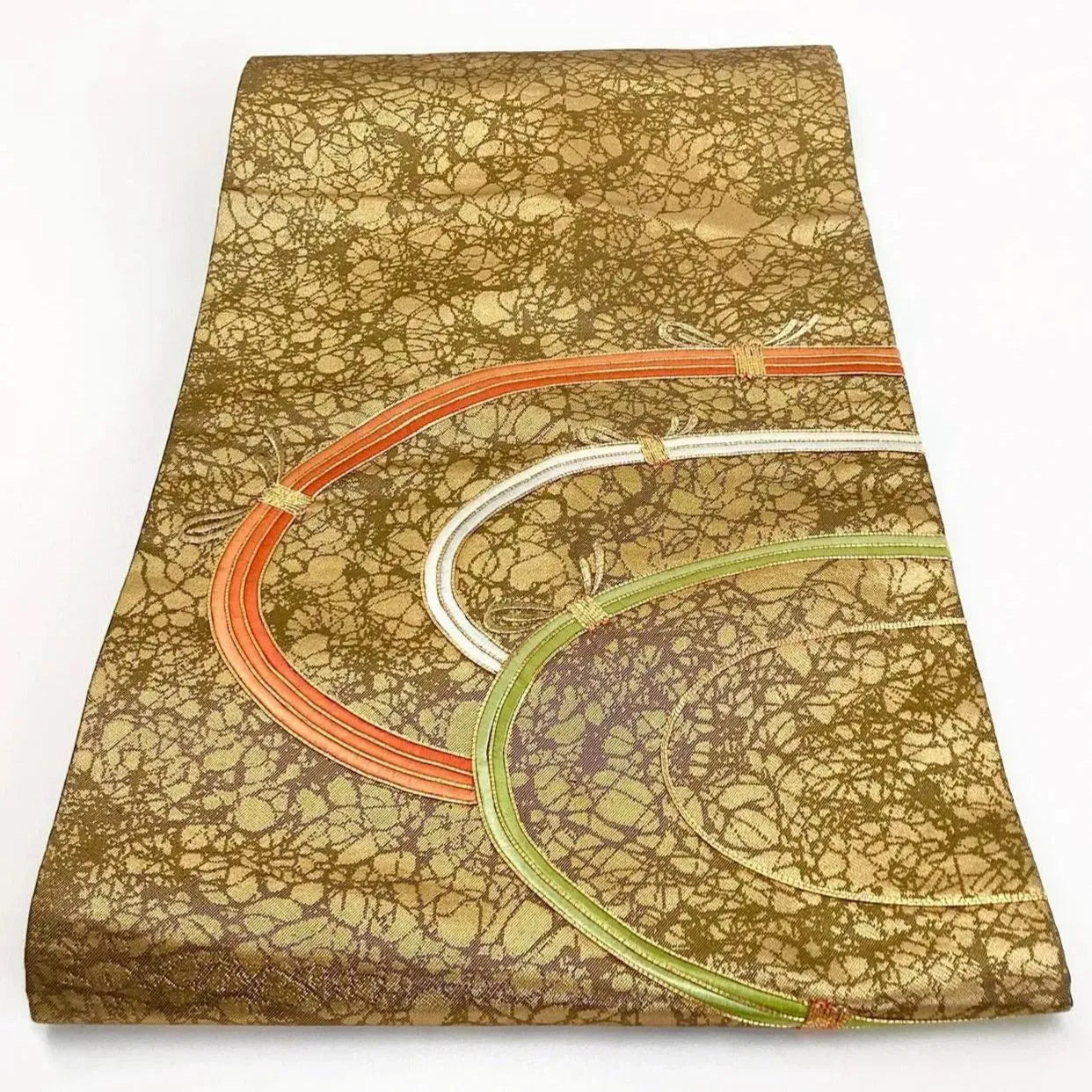 5722# Japanese Vintage Nagoya Obi Belt Kimono Fabric Silk Traditional Embroidery