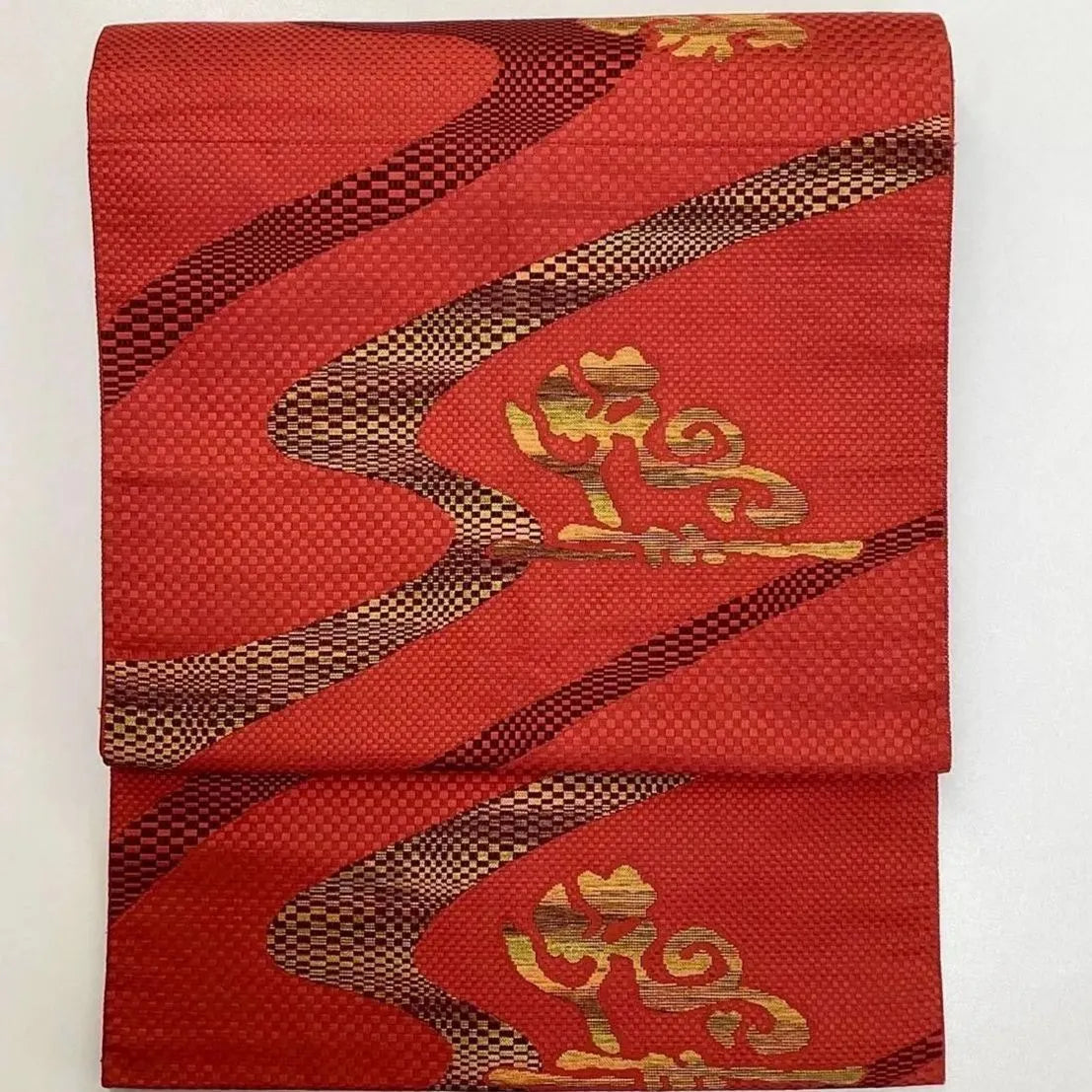 5726# Japanese Vintage Nagoya Obi Belt Kimono Fabric Silk Traditional