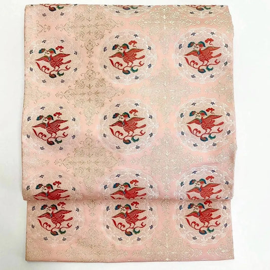 5731# Japanese Vintage Nagoya Obi Belt Kimono Fabric Silk Traditional